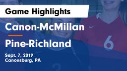 Canon-McMillan  vs Pine-Richland Game Highlights - Sept. 7, 2019