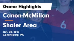 Canon-McMillan  vs Shaler Area  Game Highlights - Oct. 28, 2019