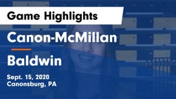 Canon-McMillan  vs Baldwin  Game Highlights - Sept. 15, 2020