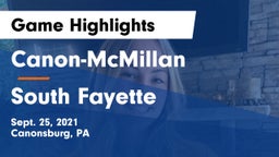 Canon-McMillan  vs South Fayette Game Highlights - Sept. 25, 2021
