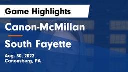 Canon-McMillan  vs South Fayette Game Highlights - Aug. 30, 2022