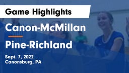 Canon-McMillan  vs Pine-Richland  Game Highlights - Sept. 7, 2022