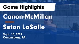 Canon-McMillan  vs Seton LaSalle Game Highlights - Sept. 10, 2022