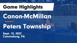 Canon-McMillan  vs Peters Township  Game Highlights - Sept. 15, 2022