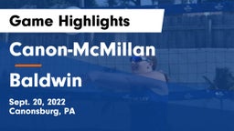 Canon-McMillan  vs Baldwin  Game Highlights - Sept. 20, 2022