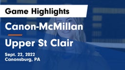 Canon-McMillan  vs Upper St Clair Game Highlights - Sept. 22, 2022