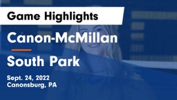 Canon-McMillan  vs South Park Game Highlights - Sept. 24, 2022