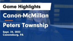 Canon-McMillan  vs Peters Township  Game Highlights - Sept. 24, 2022