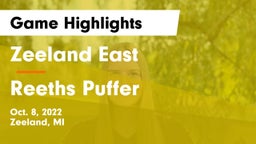 Zeeland East  vs Reeths Puffer Game Highlights - Oct. 8, 2022