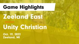 Zeeland East  vs Unity Christian  Game Highlights - Oct. 19, 2022