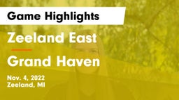 Zeeland East  vs Grand Haven Game Highlights - Nov. 4, 2022