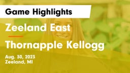 Zeeland East  vs Thornapple Kellogg  Game Highlights - Aug. 30, 2023