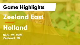 Zeeland East  vs Holland  Game Highlights - Sept. 26, 2023