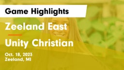 Zeeland East  vs Unity Christian  Game Highlights - Oct. 18, 2023