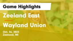 Zeeland East  vs Wayland Union  Game Highlights - Oct. 26, 2023