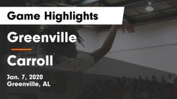 Greenville  vs Carroll   Game Highlights - Jan. 7, 2020