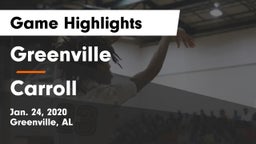 Greenville  vs Carroll   Game Highlights - Jan. 24, 2020