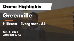 Greenville  vs Hillcrest  - Evergreen, AL Game Highlights - Jan. 8, 2021