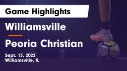 Williamsville  vs Peoria Christian  Game Highlights - Sept. 13, 2022