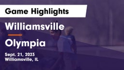 Williamsville  vs Olympia  Game Highlights - Sept. 21, 2023