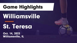 Williamsville  vs St. Teresa  Game Highlights - Oct. 14, 2023