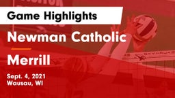 Newman Catholic  vs Merrill  Game Highlights - Sept. 4, 2021