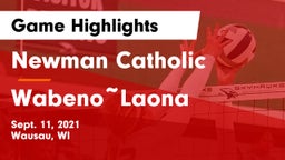 Newman Catholic  vs WabenoLaona Game Highlights - Sept. 11, 2021