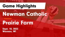 Newman Catholic  vs Prairie Farm  Game Highlights - Sept. 10, 2022