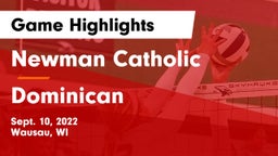 Newman Catholic  vs Dominican Game Highlights - Sept. 10, 2022