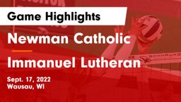 Newman Catholic  vs Immanuel Lutheran Game Highlights - Sept. 17, 2022