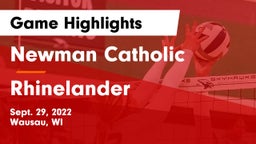 Newman Catholic  vs Rhinelander  Game Highlights - Sept. 29, 2022