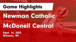 Newman Catholic  vs McDonell Central  Game Highlights - Sept. 16, 2023