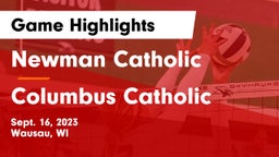 Newman Catholic  vs Columbus Catholic   Game Highlights - Sept. 16, 2023