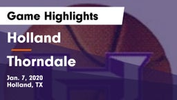 Holland  vs Thorndale  Game Highlights - Jan. 7, 2020