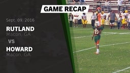 Recap: Rutland  vs. Howard  2016