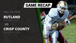 Recap: Rutland  vs. Crisp County  2016
