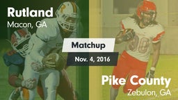 Matchup: Rutland  vs. Pike County  2016