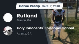 Recap: Rutland  vs. Holy Innocents' Episcopal School 2018