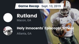 Recap: Rutland  vs. Holy Innocents' Episcopal School 2019