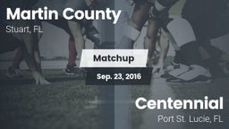Matchup: Martin County High vs. Centennial  2016