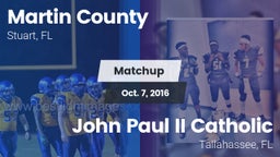 Matchup: Martin County High vs. John Paul II Catholic  2016