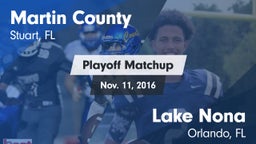 Matchup: Martin County High vs. Lake Nona  2016