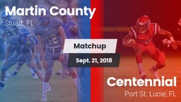Matchup: Martin County High vs. Centennial  2018