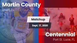 Matchup: Martin County High vs. Centennial  2020