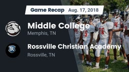 Recap: Middle College  vs. Rossville Christian Academy  2018