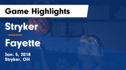 Stryker  vs Fayette  Game Highlights - Jan. 5, 2018