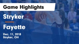 Stryker  vs Fayette  Game Highlights - Dec. 11, 2018