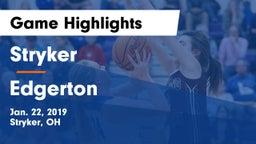 Stryker  vs Edgerton  Game Highlights - Jan. 22, 2019
