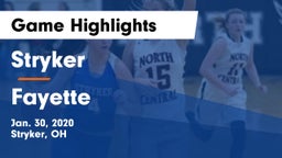 Stryker  vs Fayette  Game Highlights - Jan. 30, 2020