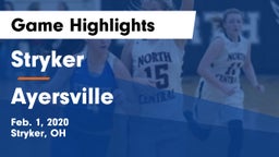 Stryker  vs Ayersville  Game Highlights - Feb. 1, 2020